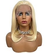 Wiginway Short Synthetic Lace Front Wig, 13x3 Lace Frontal Wigs for Women, Straight Bob Wig, Shou...