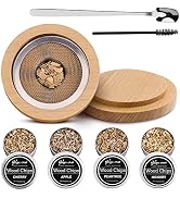 Cocktail Smoker kit with Torch，6 Flavors Wood Chips，2 Glasses, 2 Ice Ball Molds -Whiskey Smoker k...