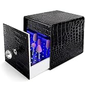 Nail Drill Bit Holder,Blue UV Light Box for Grinding Heads Dustproof Stand Displayer Acrylic 48 H...