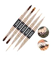 Yasterd Nail Art Brush Set Professional- 5pcs Double-Ended Nail Art Brushes for Long Lines, Thin ...