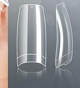 krofaue 500PCS Clear False Nails Tips, Half Cover Lady French Style Acrylic Artificial Tip Manicu...
