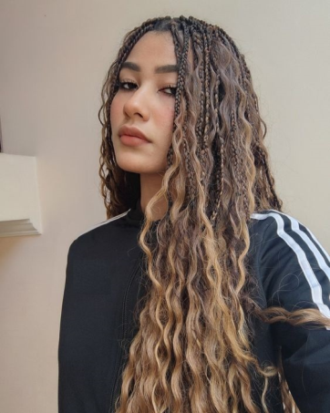 Water wave bulk braiding hair P4/27