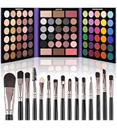 UCANBE Eyeshadow Palette with 15Pcs Brushes Makeup Set, Pigmented 86 Colors Make Up Sets Valentin...