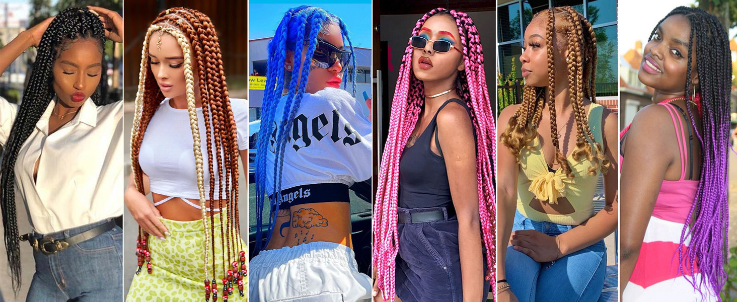 colored hair extensions for braiding
