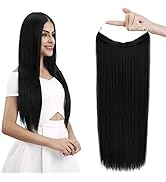 REECHO Halo Hair Extensions with Invisible Transparent Wire Adjustable Size Removable Secure Clip...