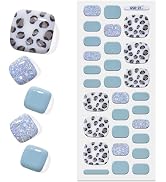Semi Cured Gel Toenail Strips Glossy Gel Pedicure Stickers Long Lasting Gel Nail Pedi Strips Salo...