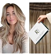 RUNATURE Sew in Hair Extensions Real Human Hair Balayage Walnut Brown Ombre to Ash Brown Mix Ligh...