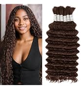 Human Braiding Hair for Boho Braids Deep Wave Bundles Human Hair 14 Inch 6 Bundles/Pack Boho Hair...