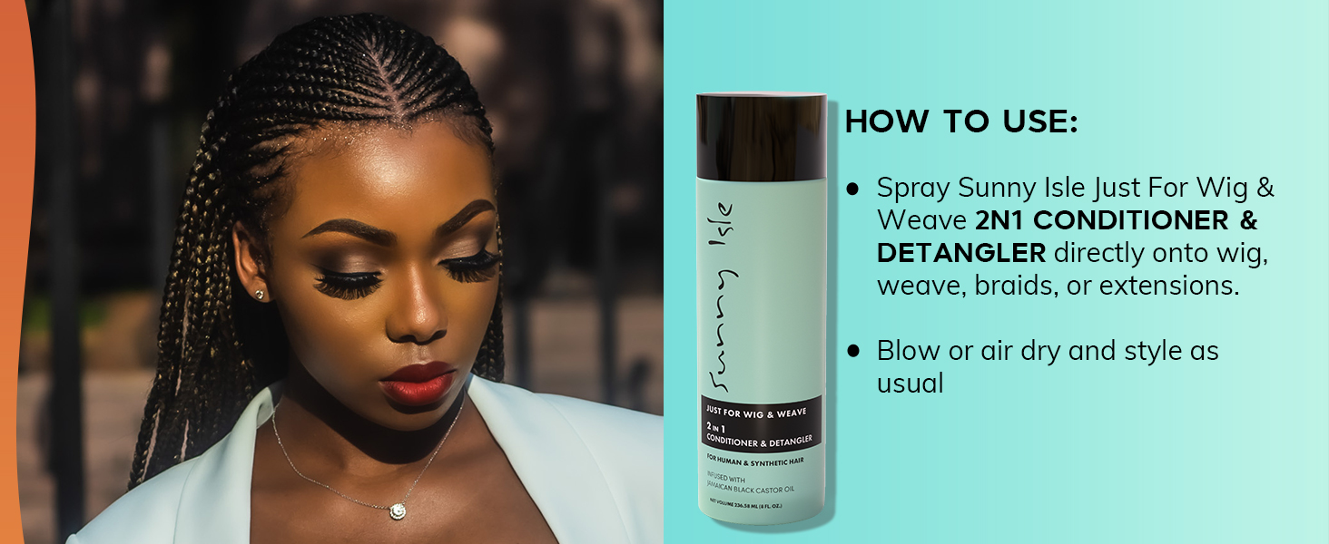 conditioner leave in detangler wig weave hair synthetic natural hair braids extensions