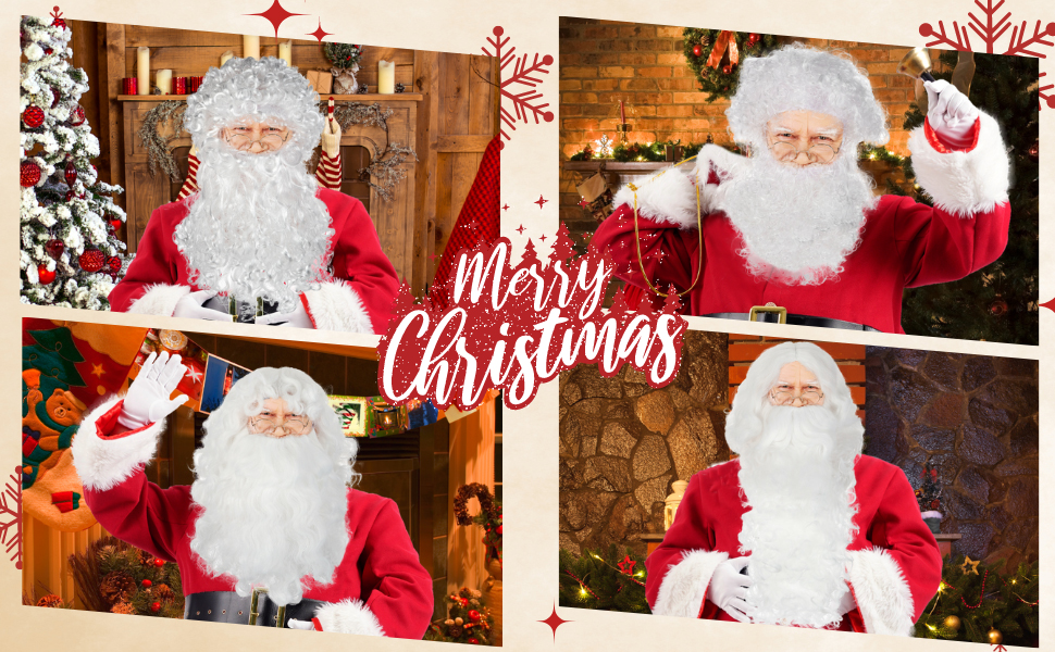santa beard and wig set