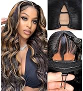 V Part Wig Human Hair Body Wave Upgrade Glueless Wigs Human Hair U part Half Wigs With Clip in Vp...
