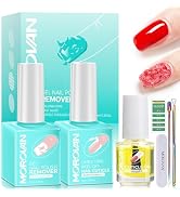 Morovan Gel Nail Polish Remover Set: Gel Polish Remover with Cuticle Oil Latex Tape Peel Off Liqu...