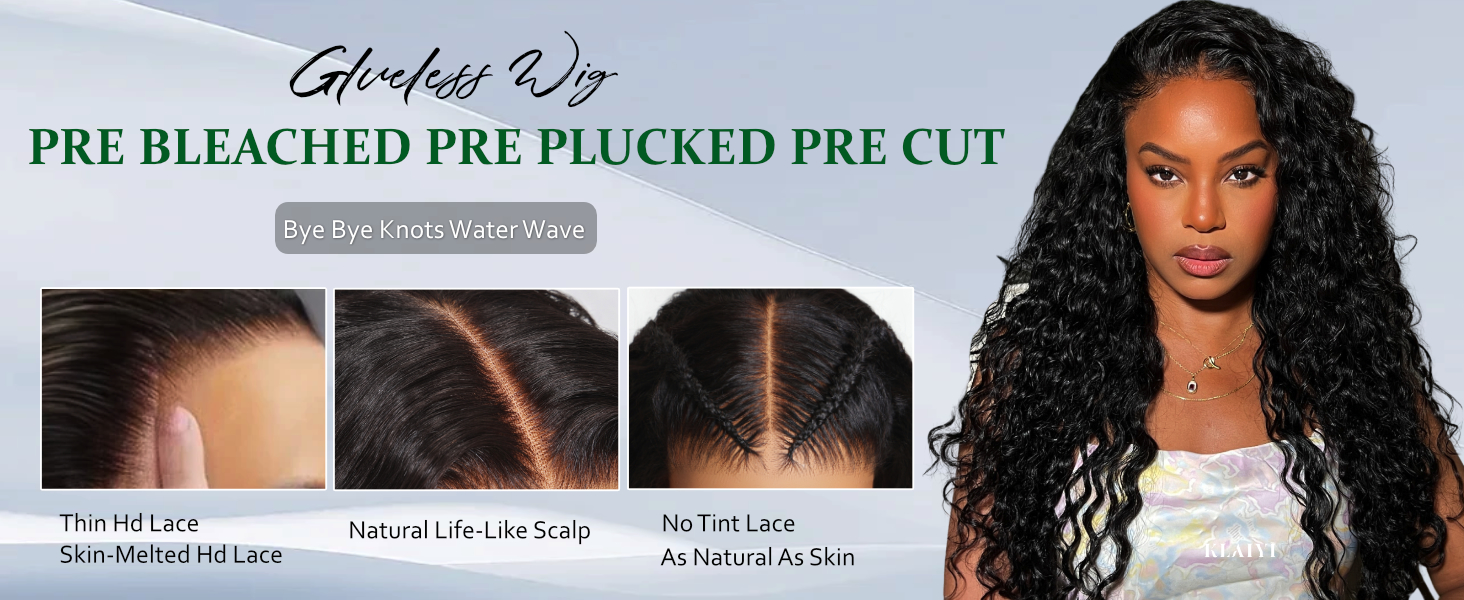 klaiyi pre plucked pre cut pre everything water wave wig