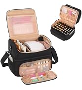 Nail Polish Organizer, Nail Organizers And Storage Bag Holds 48 Bottles & Full Size Nail Lamp, Do...