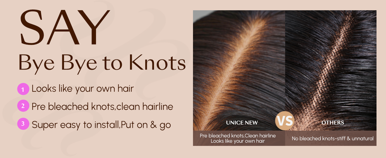 unice wear go yaki straight pre cut hd lace front wigs human hair with drawstring pull and go wigs