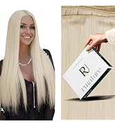 RUNATURE Blonde Weft Hair Extensions Human Hair,#800 Ice Blonde,14 Inch 100g,Straight Short Sew i...