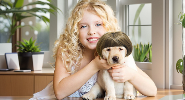 Funny Dog Wig Pet Costumes