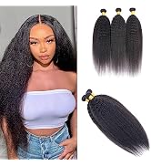 Viyaviya Brazilian Virgin Remy Hair Extensions Kinky Straight Bundles Natural Color 3 Bundles Unp...