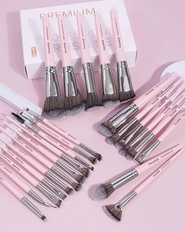 pink makeup brushes