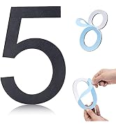 6 Inch Self-adhesive House Numbers,Stainless Steel House Number for Outside,Big Modern House Numb...