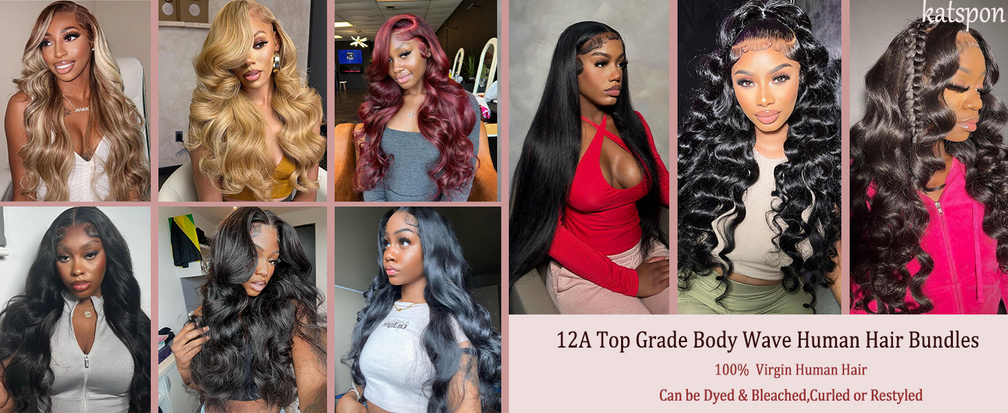 12A body wave bundles human hair