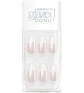 Dashing Diva Magic Press Nails - French Glaze | Medium, Coffin Shaped Press On Nails | Long Lasti...