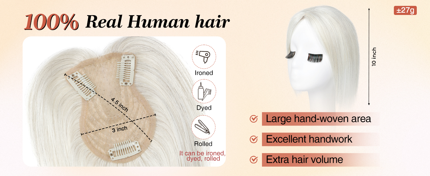 real human hair topper for women