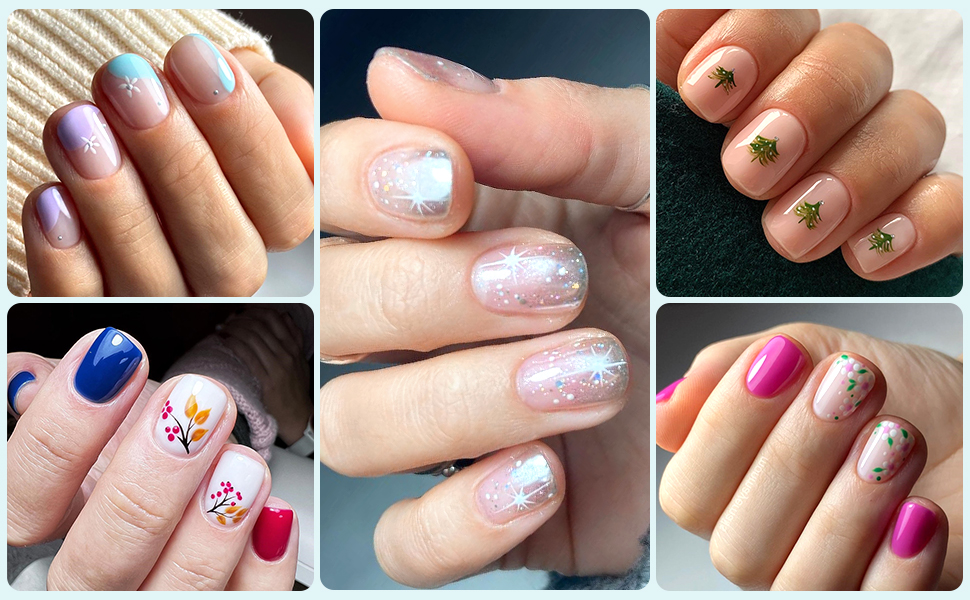 petite glue on nails short press on nails square fake nail tips french acrylic presson nail