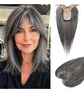 Flufymooz Real Human Hair Toppers for women, 10 Inch Clip in Bangs 100％ Human Hair Toppers for Th...