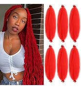 Afro Twist Hair 24 Inch 6 Packs, Springy Afro Twist Hair Pre Fluffed Spring Twist Hair Pre Separa...