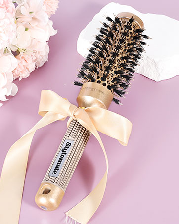 Thermal Ceramic & Ionic Tech Round Barrel Hair Brush with Boar Bristles