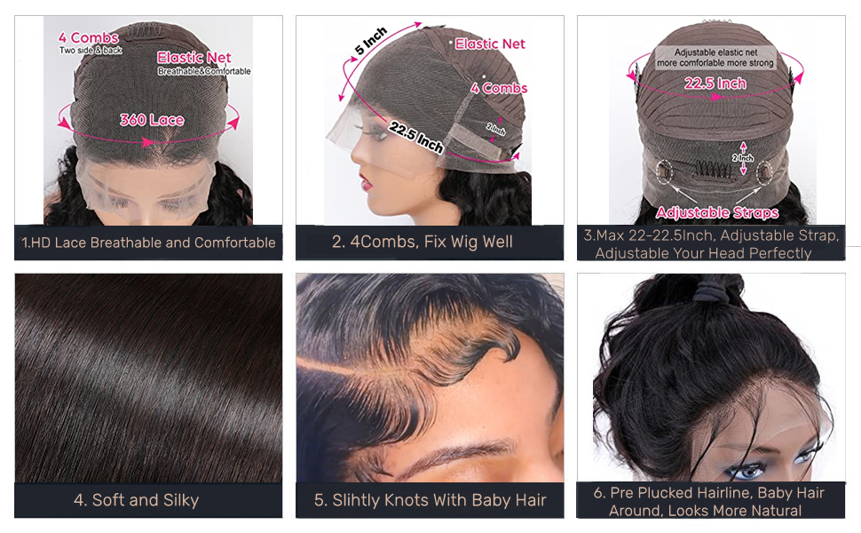 360 full  lace frontals wig