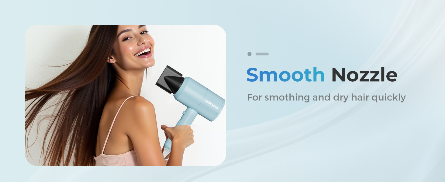 Lightweight Ionic Hair Dryer with Diffuser - Powerful 1800W Blow Dryer for Fast Drying