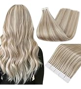 Full Shine Tape in Hair Extensions Human Hair 18 Inch Blonde Remy Human Hair Tape in Extensions C...