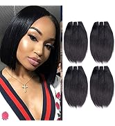 10A Brazilian Straight Hair Natural Color 4 Bundles Virgin Brazilian Hair Unprocessed Straight Ha...
