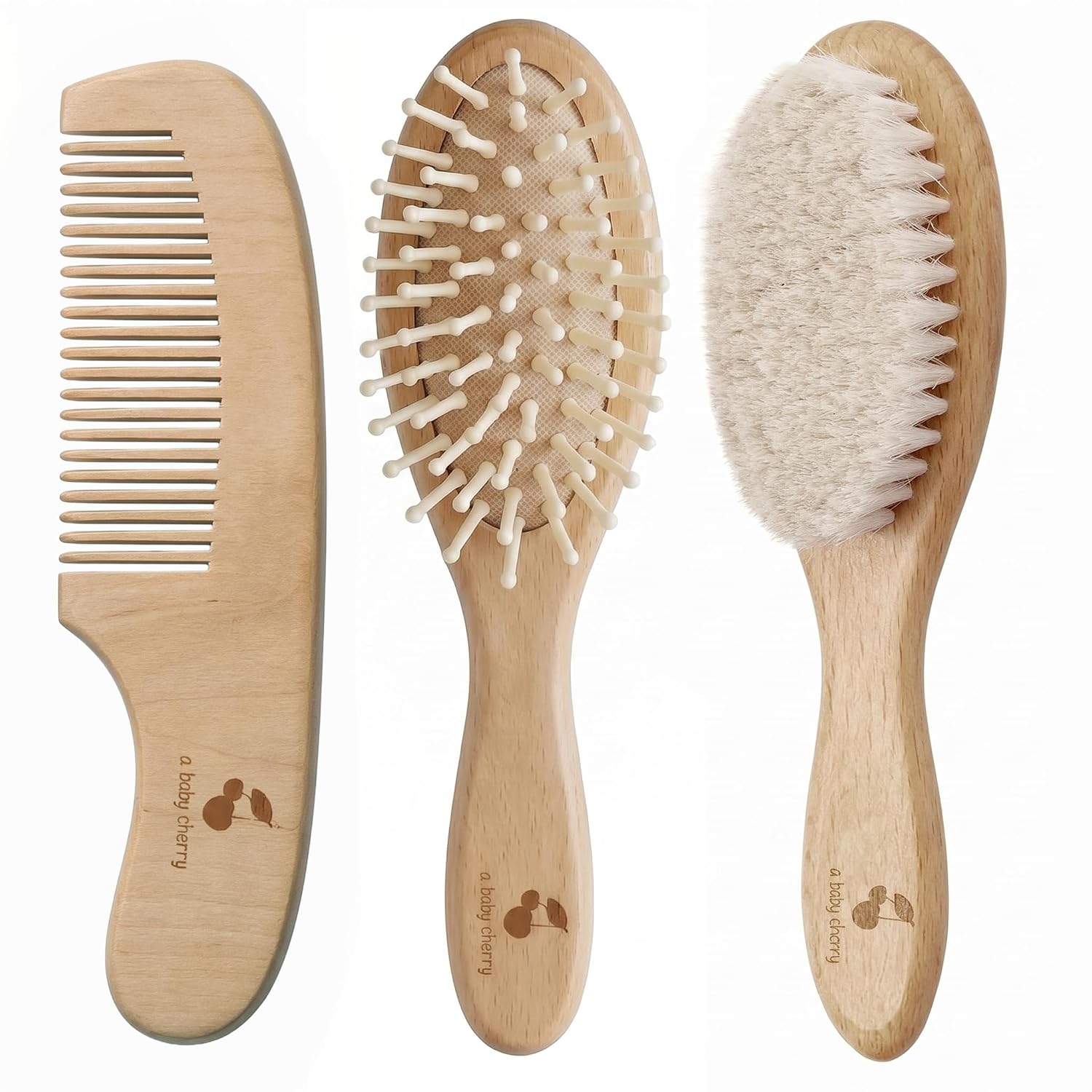 4 Pcs Hair Brush and Comb Set for Girls, 5.9” Cute Cartoon Kit with Dry Wet Detangling Hair Brush, Scalp Massager Hair Brush, Hair Comb, Mirror for Teen Girls Kids Gift (Pink)
