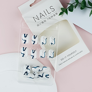 Square Fake Nails Matte Press on Nails with Glitter Pearl Medium Pink False Nails 