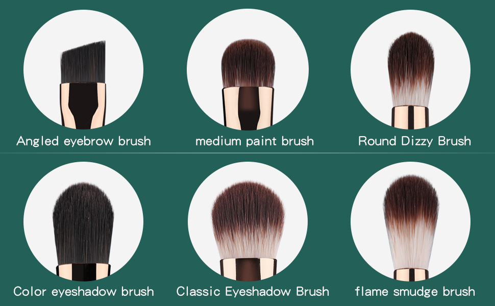 eye blending brush, large eyeshadow brush, conclear brush, medium eyeshadow brush，silkworm brush