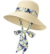 BENEUNDER Straw Beach Hats for Women Wide Brim DIY Hat Belts Fedora Roll Up Sun Hat