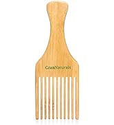 GranNaturals Wooden Comb & Hair Pick - Natural Wood Volumizing & Styling Tool for Thick, Coarse, ...