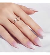 Beetles Ombre Press On Nails French Tip Gel Nails Almond Pink Medium White Natural Soft Gel Glue ...