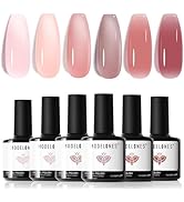 modelones Jelly Gel Nail Polish, 6 Colors Nude Gel Polish Milky White Pink Red Gel Neutral Nail A...