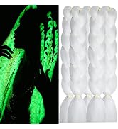 White Braiding Hair Extensions Glowing Braiding Hair Kanekalon Braids Hair Shining Jumbo Braiding...