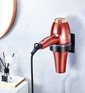 Hair Dryer Holder, Black Blow Dryer Holder Wall Mounted, Hairdryer Holder for Bathroom, Adhesive ...