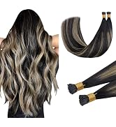 DOORES I Tip Hair Extensions Human Hair 100s 100g,Itip Human Hair Extensions,22 Inch Balayage Nat...