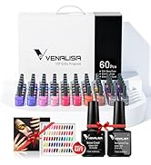 VENALISA VIP1 Set 62 PCS 7.5ml Gel Nail Polish Kit with Color Card Base Top coat,UV LED Soak Off ...