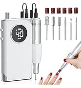 YOKE FELLOW Rechargeable 40000 RPM Nail Drill, Portable Nail Filer Manicure Pedicure Polishing Sh...