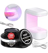 MIZHSE Solid Nail Glue, 18g Solid Nail Glue Gel for Nails and Mini U V Light LED Lamp for Nail Cu...