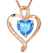 LAVUMO Heart Necklaces for Women 925 Sterling Silver Pendant Jewelry Necklace Silver Rose Gold Lo...