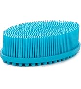 HEETA Body Brush for Wet Dry Brushing, Silicone Body Scrubber for Gentle Exfoliating on Softer Gl...